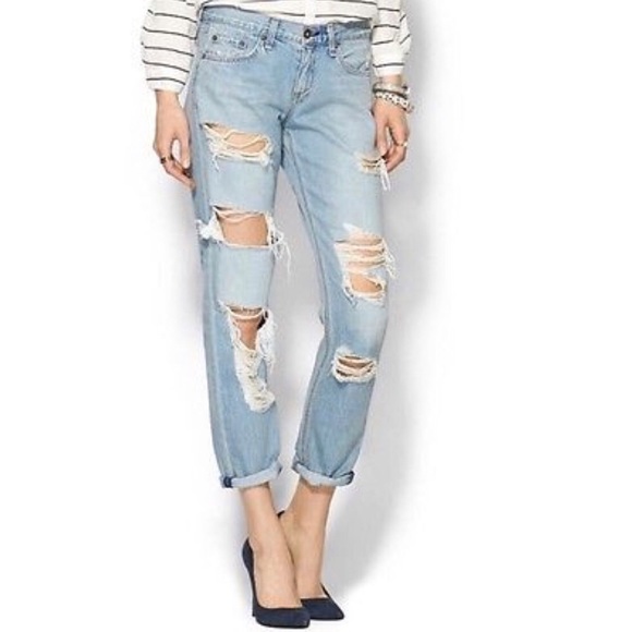 rag & bone Denim - Rag & Bone Distressed Skinny Ankle Jeans 24